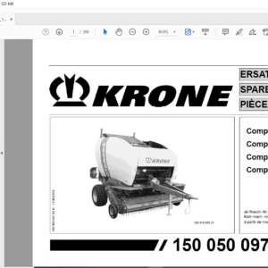 KRONE Comprima F 125 F 155 F 125 XC F 155 XC  SPARE PARTS MANUAL- PDF DOWNLOAD