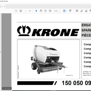 KRONE Comprima V 150 V 180 V 210 V 150 XC V 180 XC V 210 XC SPARE PARTS MANUAL- PDF DOWNLOAD