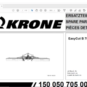 KRONE EasyCut B 750 SPARE PARTS MANUAL - PDF DOWNLOAD