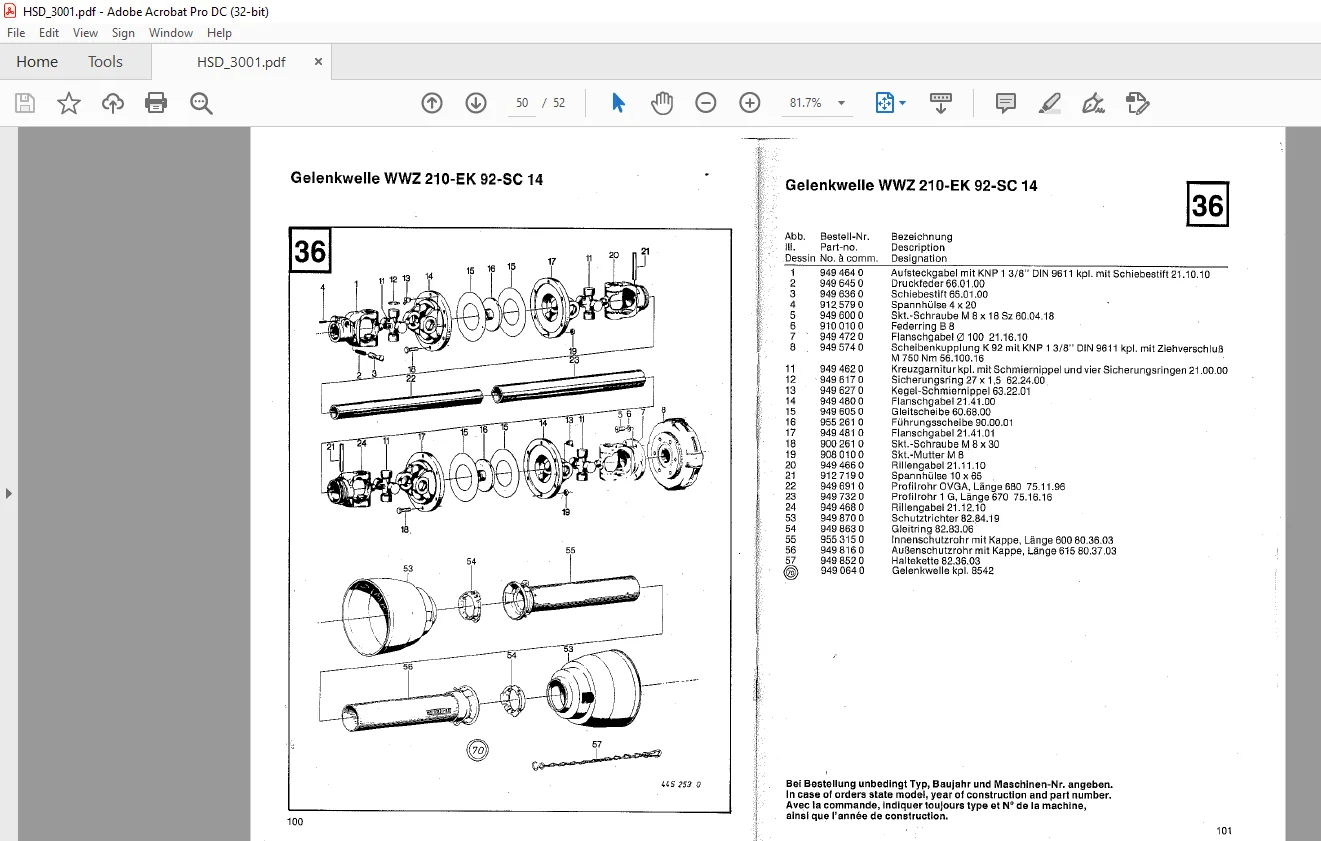 KRONE HSD 3001 Betriebsanleitung und Ersatzteilliste - PDF DOWNLOAD (german) - Image 3
