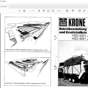 KRONE HSD 5001 HSD 4001 Betriebsanleitung und Ersatzteilliste - PDF DOWNLOAD (GERMAN)