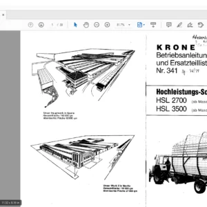KRONE HSL 2700 HSL 3500 Betriebsanleitung und Ersatzteilliste - PDF DOWNLOAD (german)