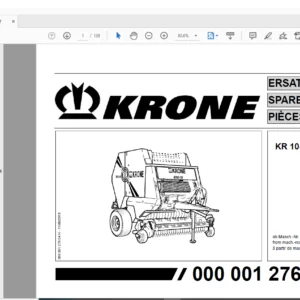 KRONE KR 10-16 SPARE PARTS MANUAL- PDF DOWNLOAD