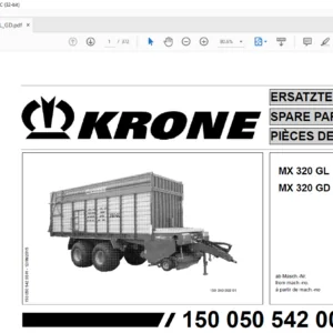 KRONE MX 320 GL MX 320 GD SPARE PARTS MANUAL - PDF DOWNLOAD