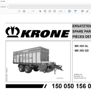 KRONE MX 350 GL 350 GD SPARE PARTS MANUAL  - PDF DOWNLOAD