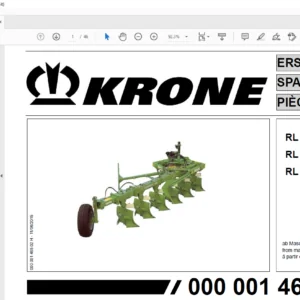 KRONE RL 1404 RL 1405 RL 1406 SPARE PARTS MANUAL - PDF DOWNLOAD