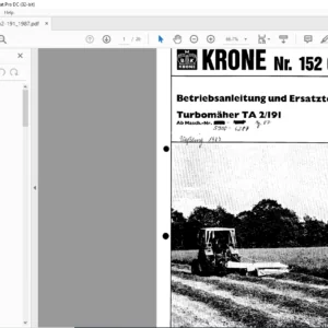KRONE TA  2/191 Betriebsanleitung und Ersatzteilliste - PDF DOWNLOAD (german)