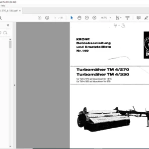 KRONE TM 4/270 TM 4/330 Betriebsanleitung und Ersatzteilliste - PDF DOWNLOAD (GERMAN)