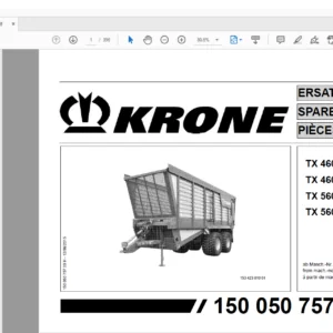 KRONE TX 460 460 D 560 560 D SPARE PARTS MANUAL - PDF DOWNLOAD