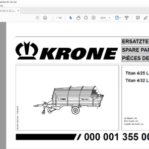 KRONE Titan 4/25 L 4/32 L SPARE PARTS MANUAL - PDF DOWNLOAD