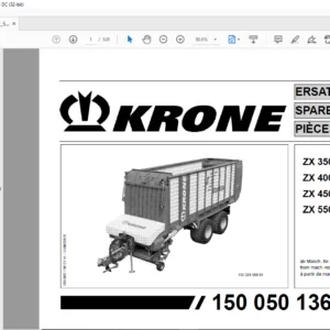 KRONE ZX 350-GD 400-GD 450-GD 550-GD SPARE PARTS MANUAL - PDF DOWNLOAD
