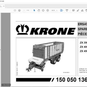 KRONE ZX 350-GD 400-GD 450-GD SPARE PARTS MANUAL - PDF DOWNLOAD