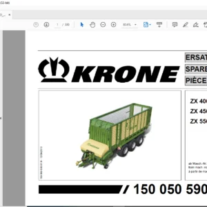 KRONE ZX 400 GL 1 450 GL 1 550 GL 1 SPARE PARTS MANUAL - PDF DOWNLOAD