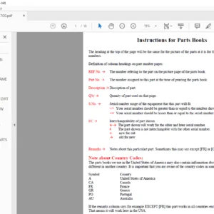 KUBOTA L 1700 Loader Parts Manual - PDF DOWNLOAD
