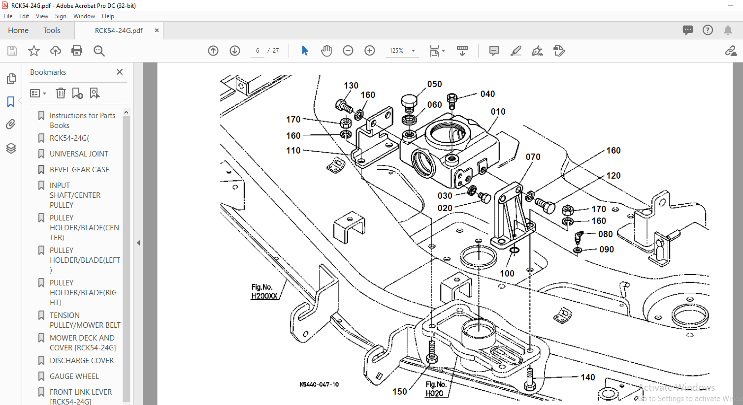 KUBOTA RCK5424G(G2460G) Parts Manual PDF DOWNLOAD HeyDownloads