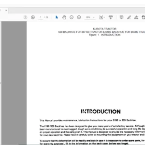 KUBOTA TRACTOR 629 BACKHOE FOR B7100 TRACTOR & 619B BACKHOE FOR B6000 TRACTOR PARTS MANUAL - PDF DOWNLOAD