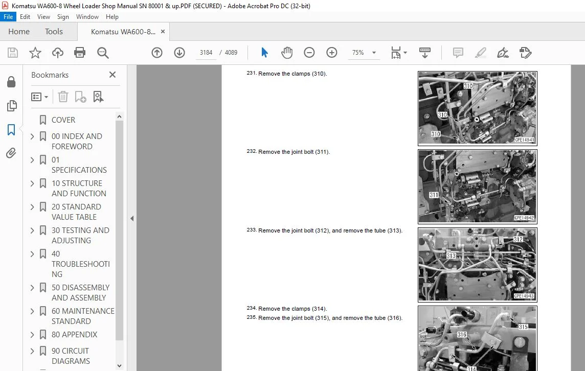 Komatsu WA600-8 Wheel Loader Shop Manual SN 80001 & up - PDF DOWNLOAD - Image 5