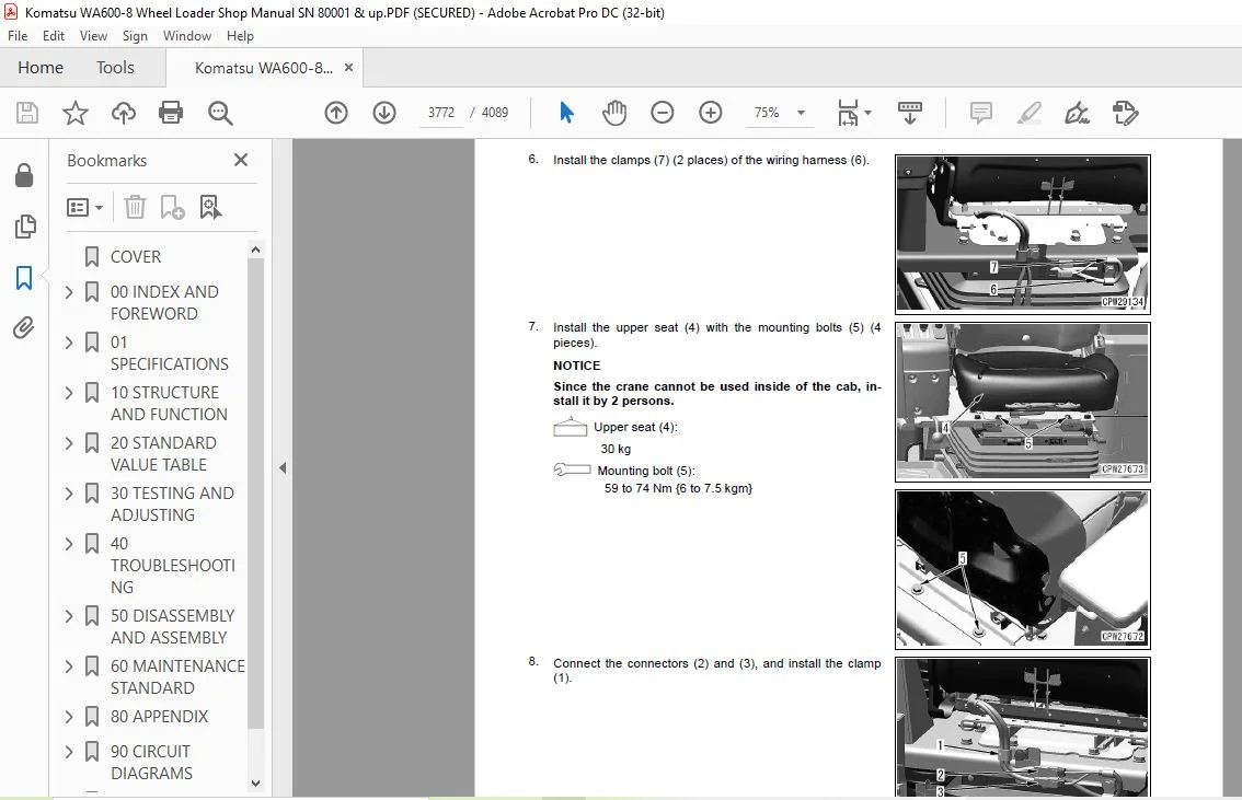 Komatsu WA600-8 Wheel Loader Shop Manual SN 80001 & up - PDF DOWNLOAD - Image 6