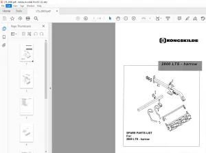 Kongskilde 2800 LTS - harrow Spare parts list Manual - PDF DOWNLOAD