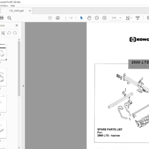 Kongskilde 2800 LTS - harrow Spare parts list Manual - PDF DOWNLOAD