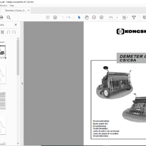 Kongskilde DEMETER CLASSIC CS/CSA Spare Parts List Manual - PDF DOWNLOAD