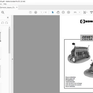 Kongskilde DEMETER CLASSIC CS/CSA Spare Parts List Manual - PDF DOWNLOAD