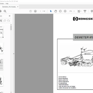 Kongskilde DEMETER MULTISEED Spare Parts List Manual - PDF DOWNLOAD