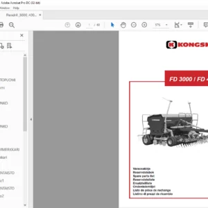 Kongskilde FD 3000 / FD 4000 Spare Parts List Manual - PDF DOWNLOAD (FINNISH)