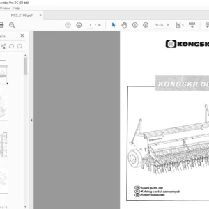 Kongskilde NCS 2100 Spare Parts List Manual - PDF DOWNLOAD