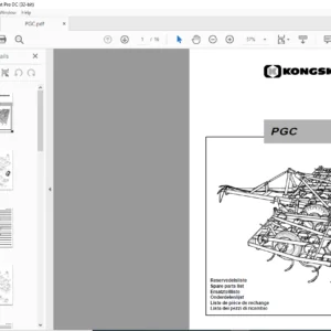 Kongskilde PGC Spare parts list Manual - PDF DOWNLOAD