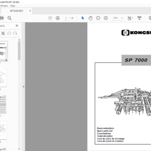 Kongskilde SP 7000 Spare parts list Manual - PDF DOWNLOAD