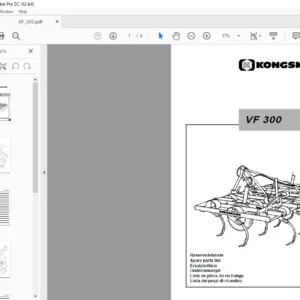 Kongskilde VF 300 P Spare parts list Manual  - PDF DOWNLOAD