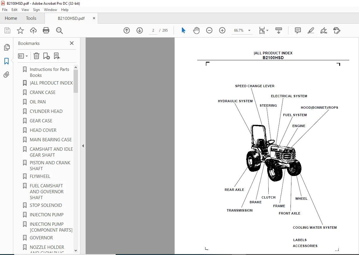 Kubota B2100HSD PARTS MANUAL - PDF DOWNLOAD - Image 3