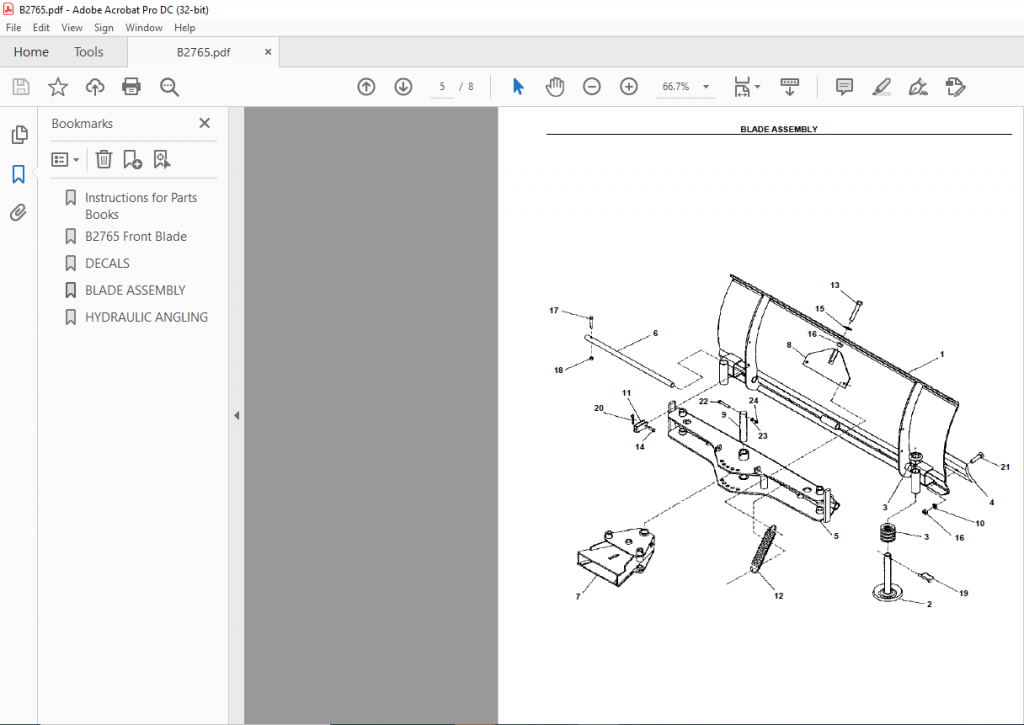 Kubota B2765 Front Blade Parts Manual - PDF DOWNLOAD - HeyDownloads ...