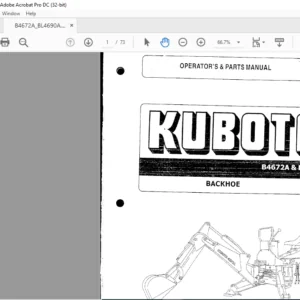 Kubota B4672A & BL 4690A OPERATOR'S & PARTS MANUAL - PDF DOWNLOAD