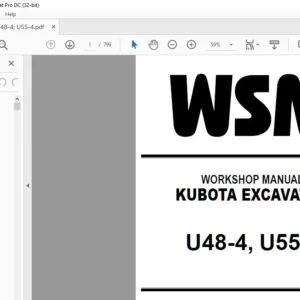 Kubota Excavator U48-4 U55-4 Workshop Service Manual - PDF DOWNLOAD