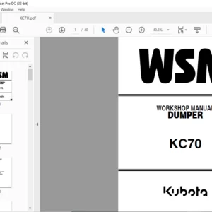 Kubota KC70 DUMPER WORKSHOP MANUAL - PDF DOWNLOAD