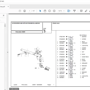 Landini 3000R Accessories Parts Manual  - PDF DOWNLOAD