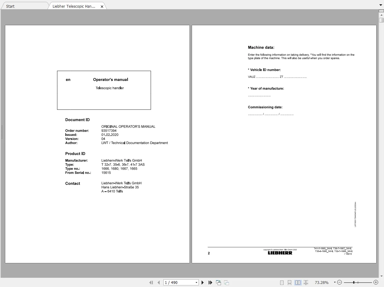 Liebherr Heavy Equipment Full Models Updated 05.2020 Operator's Manuals PDF - Complete Set - Image 5