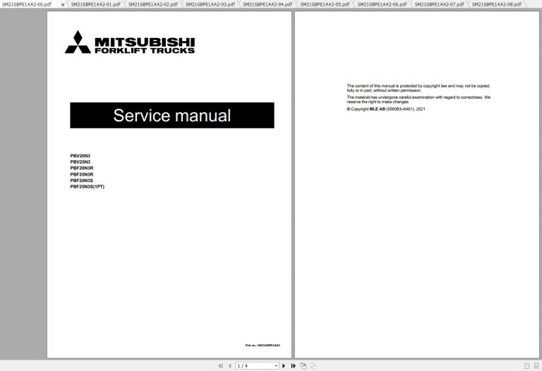 Mitsubishi Forklift Full Models Service Manuals PDF [03.2020 ...