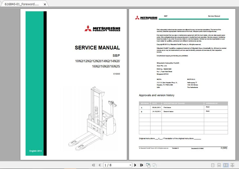 Mitsubishi Forklift Full Models Service Manuals PDF [03.2020] - Complete Set - Image 5