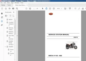 Moto Guzzi BREVA V1100 Service Station Manual - PDF DOWNLOAD