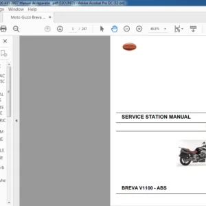 Moto Guzzi BREVA V1100 Service Station Manual - PDF DOWNLOAD