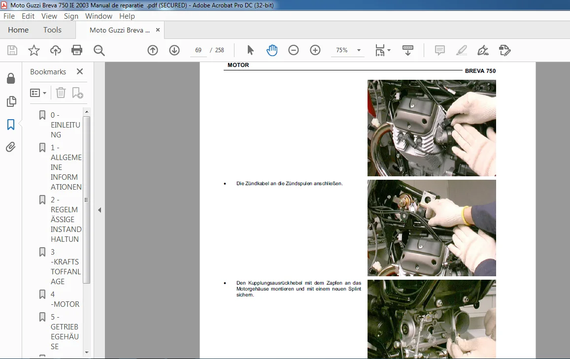 Moto Guzzi Breva 750 Manual de reparatie - PDF DOWNLOAD - (GERMAN) - Image 2