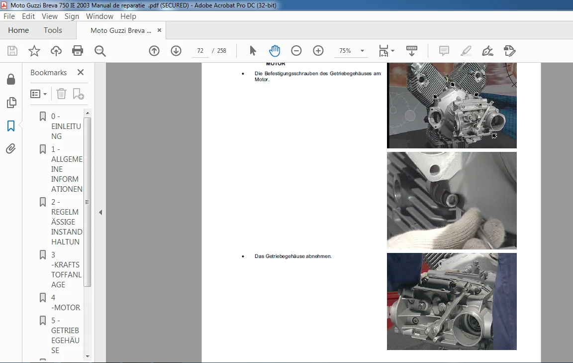 Moto Guzzi Breva 750 Manual de reparatie - PDF DOWNLOAD - (GERMAN) - Image 3