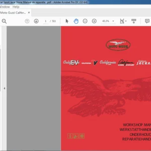 Moto Guzzi California EV Special Sport Jacal Stone Workshop Manual