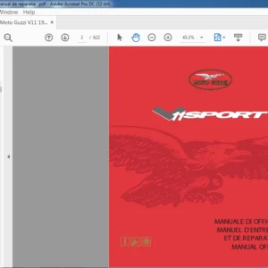Moto Guzzi V11 Sport Manuale di Officina - PDF DOWNLOAD (Italian)