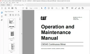 Bucyrus CM340 Operation & Maintenance Manual -CAT Continuous Miner CM340 -PDF DOWNLOAD