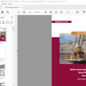SKSS Infinity Blasthole Drill Service Manual Cat Rotary Track Drill SN 2C67F64 - PDF DOWNLOAD