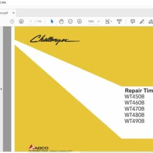 WT450B WT460B WT470B WT480B WT490B Challenger Repair Time Schedule Manual